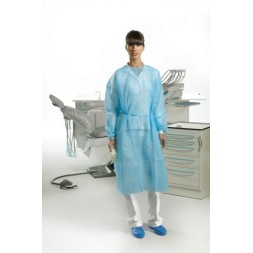 BLOUSES STERILE POIGNET COTON BLEUES X50