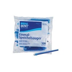 POMPES A SALIVE BLEUE 12.5CM EMB FIXE X100 OMNIDENT 16634