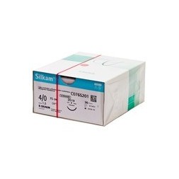 FILS SUTURE SILKAM NOIR 4-0 75 CM 19MM PAR 36 REF C0765201