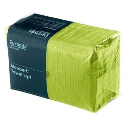 SERVIETTES PLASTIFIEES VERT ANIS X500 EURONDA REF 21810412