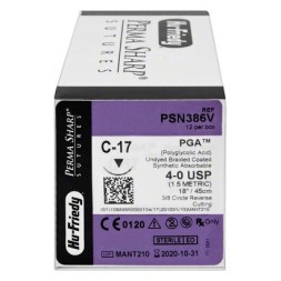 SUTURE 4/0 C17 RESORB.PSN386V VIOLET X 12 HU FRIEDY