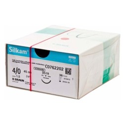 FILS SUTURE SILKAM NOIR 4-0 45CM DS19 PAR 36 REF C0762202
