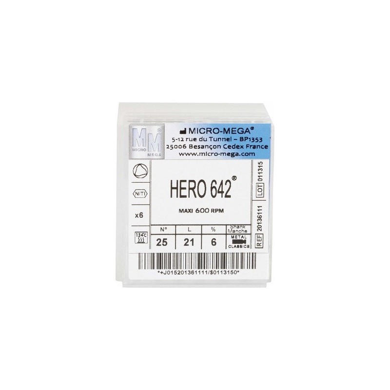 HERO 642 METAL N° 25 L21MM 6% X6 MICRO MEGA REF 20136111 