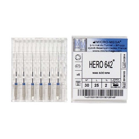 HERO 642 METAL N° 30 L25MM 2% X6 MICRO MEGA REF 20136103 