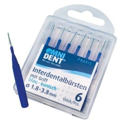 BROSSETTES INTERDENTAIRES X6 BLEUE CONIQUE OMNIDENT 12342