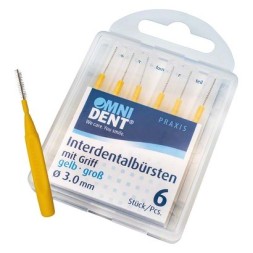 BROSSETTES INTERDENTAIRES X 6 JAUNE GROS OMNIDENT 12344
