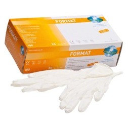 GANTS NITRILE BLANCS FORMAT XS X100 SANS POUDRE REF 1001