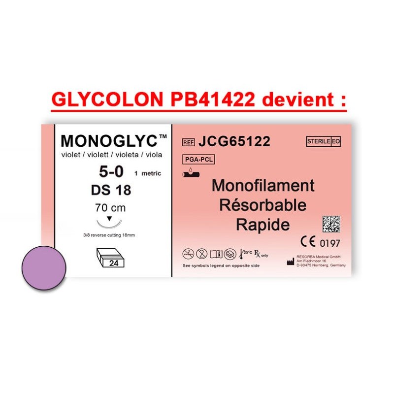GLYCOLON EN 5-0  SX109 PB41422 DS18 VIOLET X 24   70 CM 