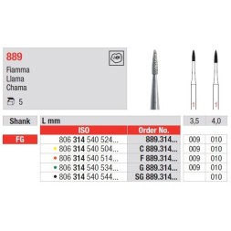 FRAISE DIAMANT FG X5 JAUNE C 889.314.009 EDENTA