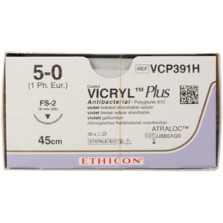 VICRYL PLUS VIOLET FS2 VCP391H BTE DE 36 EN 5-0 45 CM  3-8