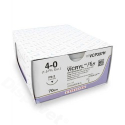 FIL VICRYL PLUS VIOLET 4/0 3/8 19MM X36 ETHICON