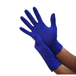 GANTS NITRILE NON POUDRE SMALL BLEU FONCE X 100 VELTUFF