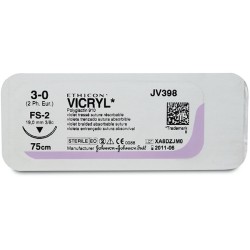 SUTURE VICRYL 3-0 JV398 X 36 AIGUILLE VECTRAL EN 3-8 ET 19M