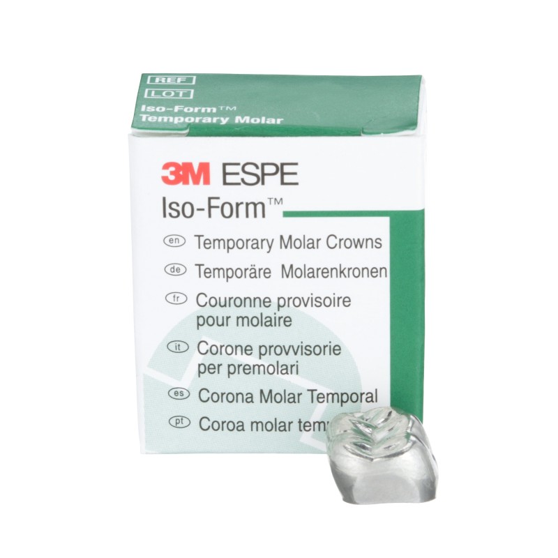 3M™ Iso-Form™, Couronnes provisoires en étain argent pour molaires permanentes,  L-64 