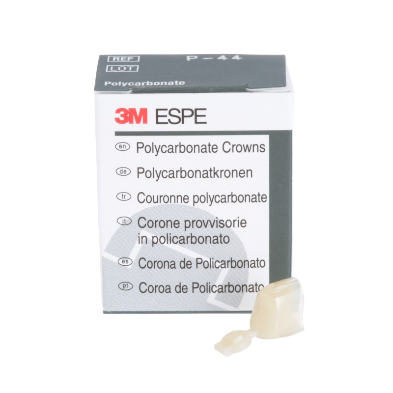 3M™ Couronnes provisoires en polycarbonate  pour dents antérieures et prémolaires, P-44 